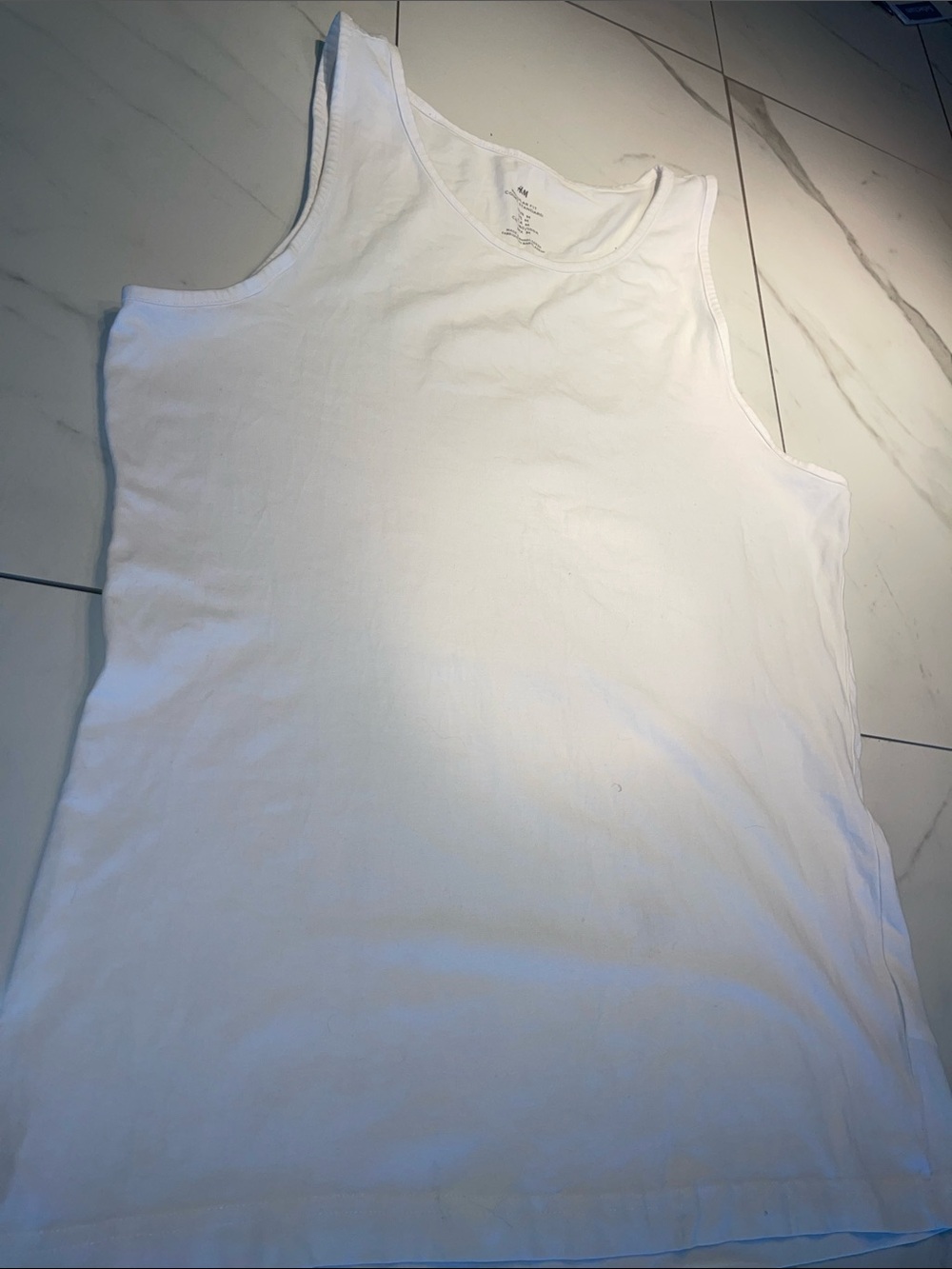 H&M White Scoop Neck Tank Top 100% Cotton